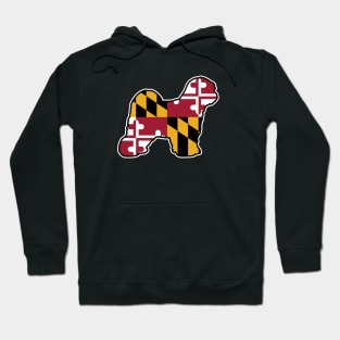 Tibetan Terrier Silhouette with Maryland Flag Hoodie